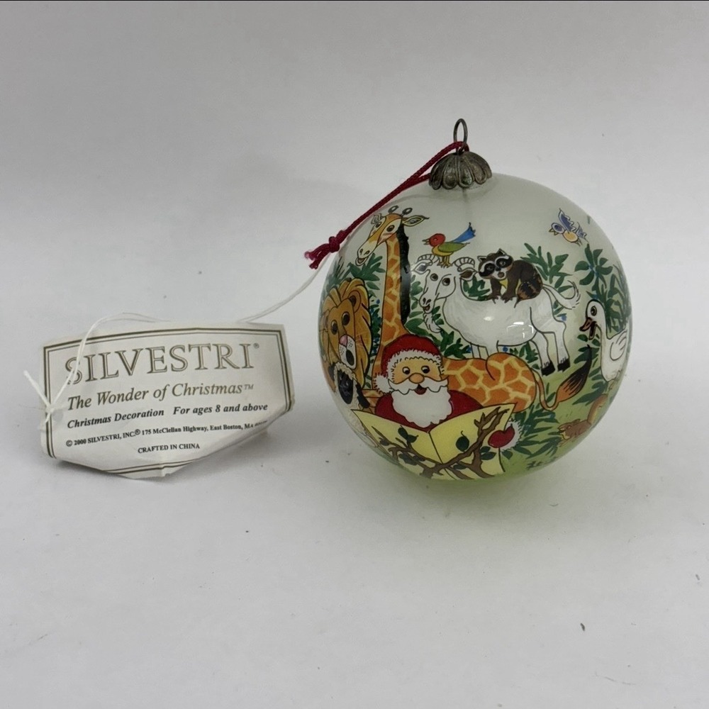 Silvestri Noah's Ark In Glass Dome Ornament Hand Painted